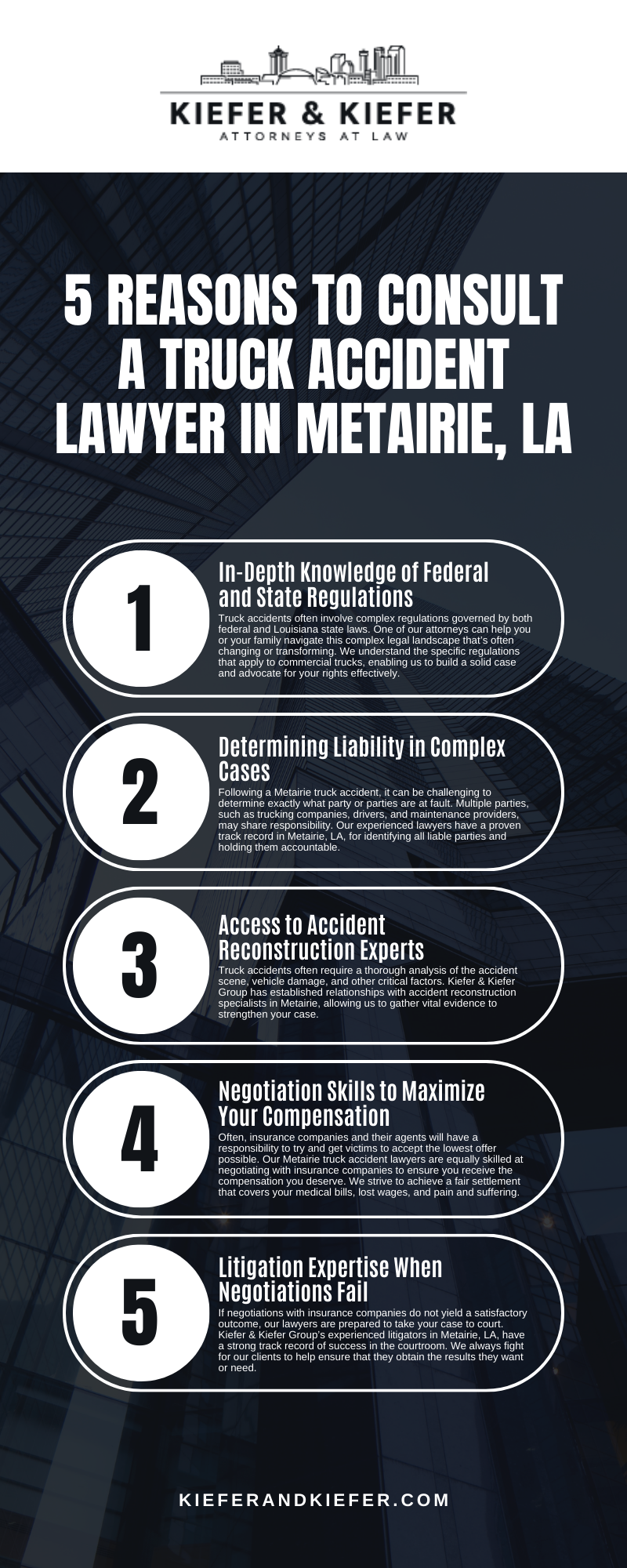 5 Reasons To Consult A Truck Accident Lawyer In Metairie, LA Infographic