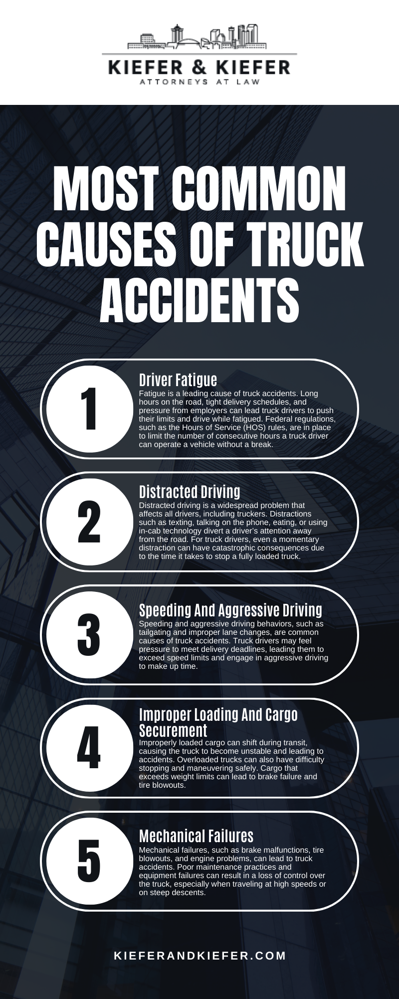 Most Common Causes Of Truck Accidents Infographic