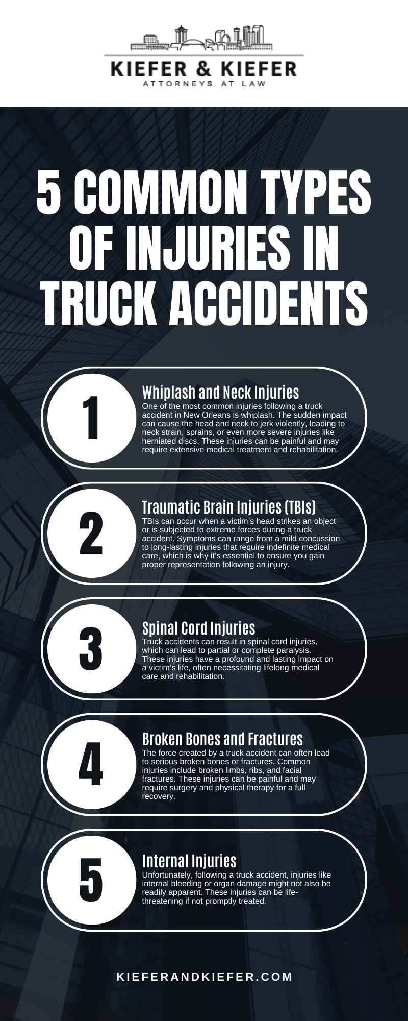 5 Common Types Of Injuries In Truck Accidents Infographic