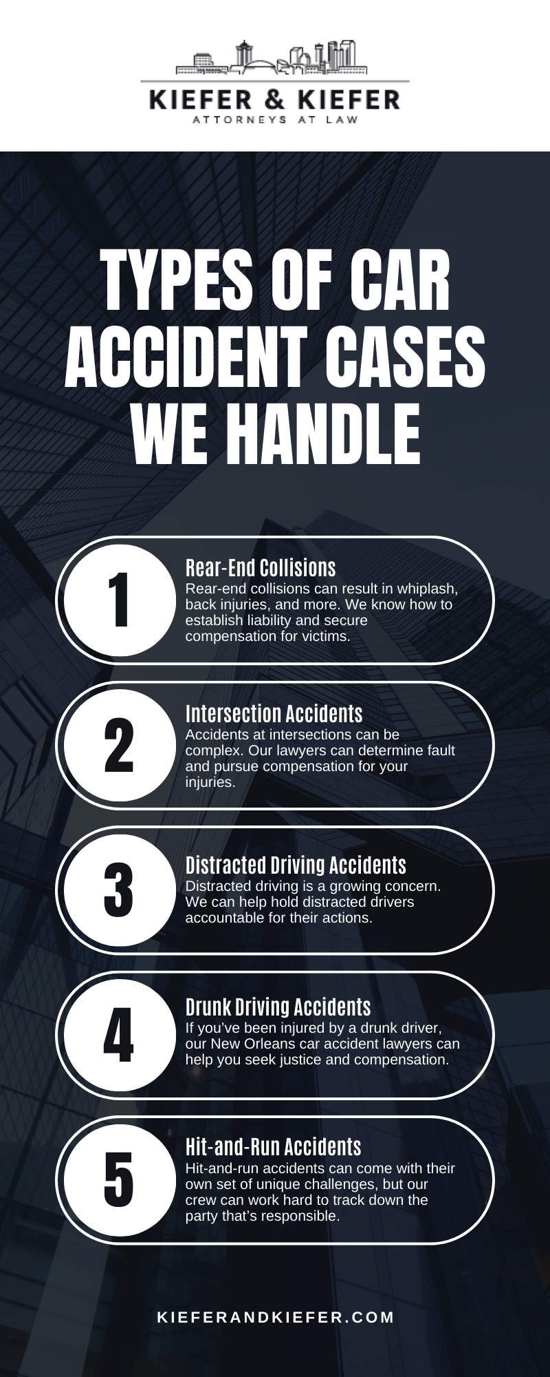 Types Of Car Accident Cases We Handle Infographic