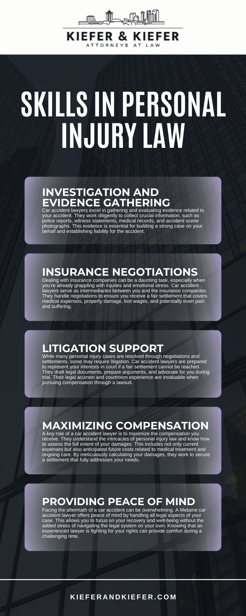 Skills In Personal Injury Law Infographic