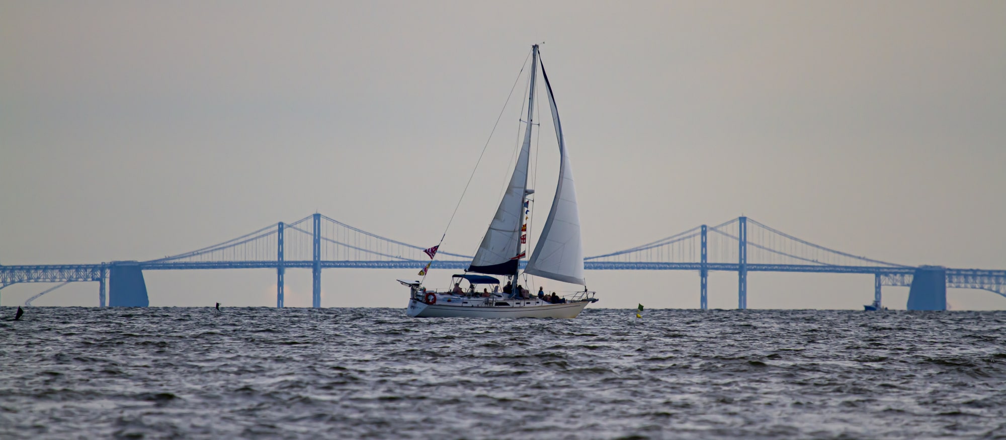 Boat accident aftermath on open water